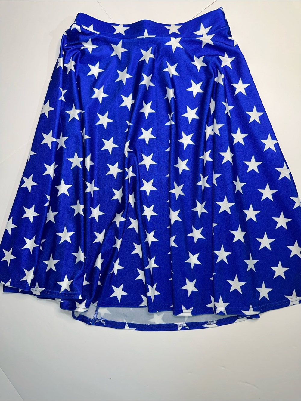 Blue Star Print Flared Skirt - Women